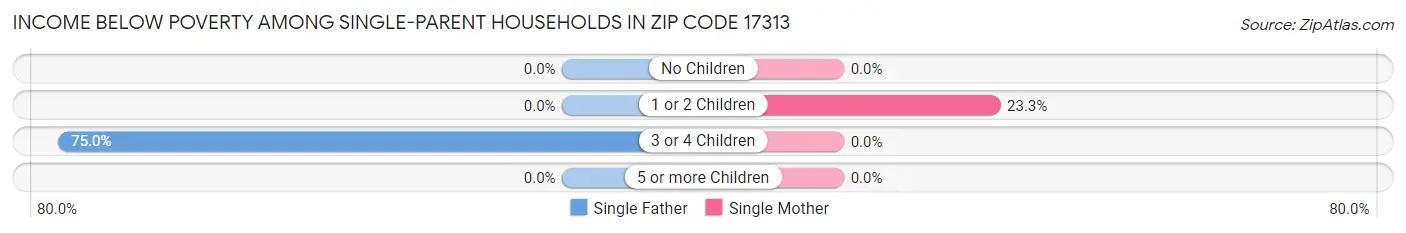 Income Below Poverty Among Single-Parent Households in Zip Code 17313
