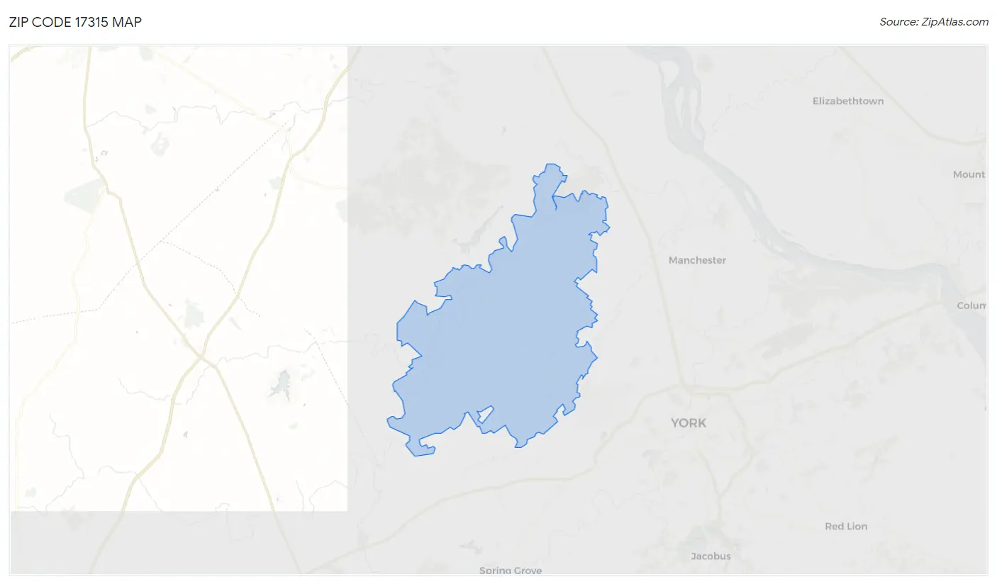 Zip Code 17315 Map