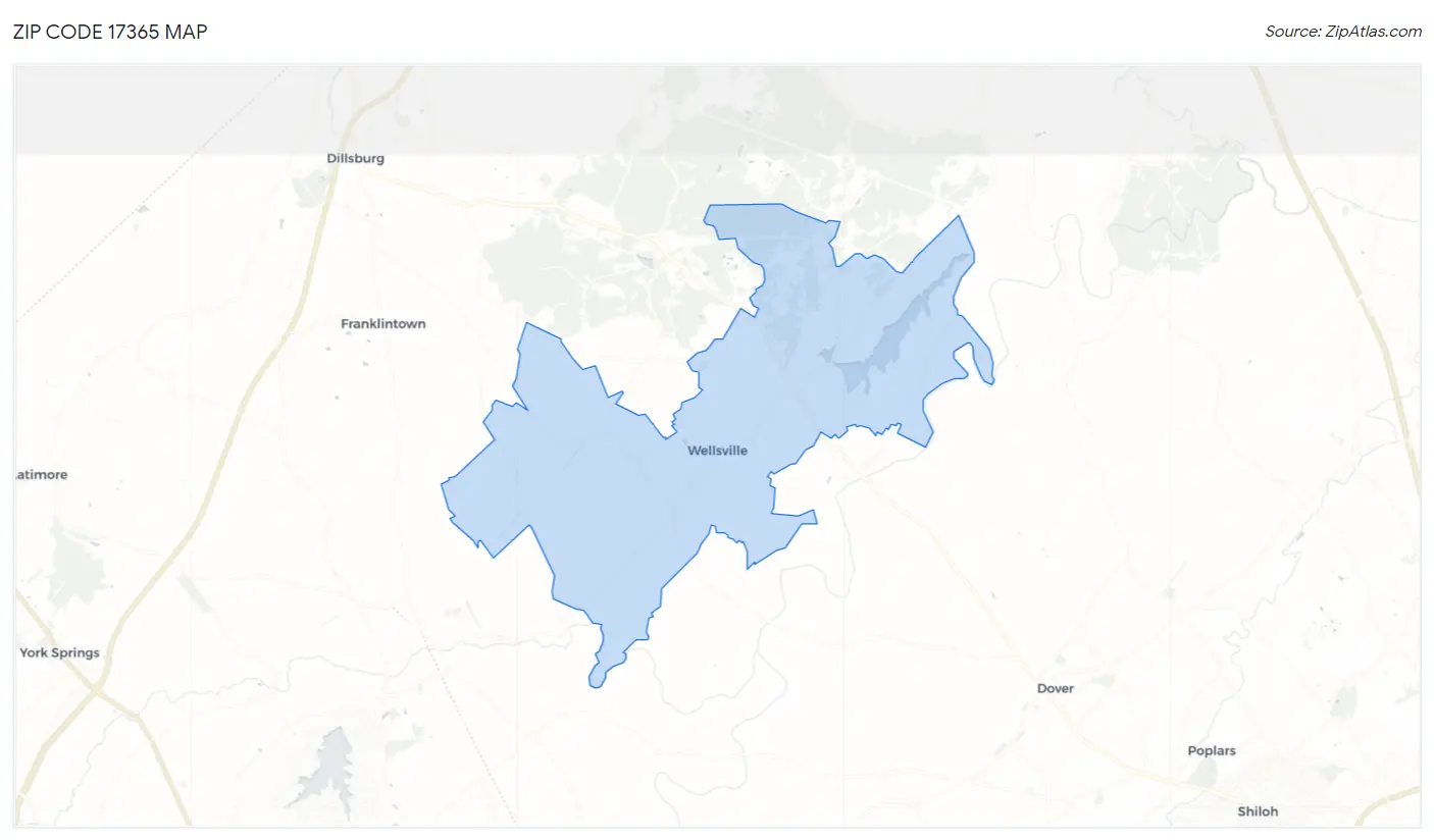 Zip Code 17365 Map