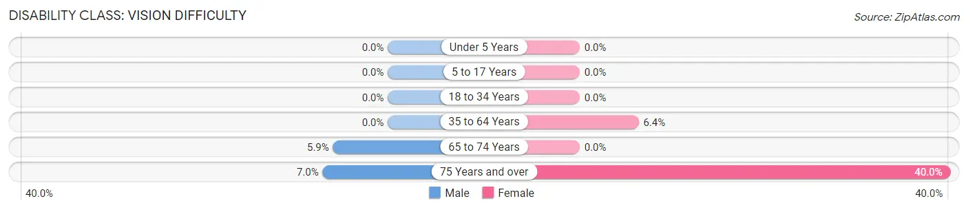 Disability in Zip Code 17365: <span>Vision Difficulty</span>