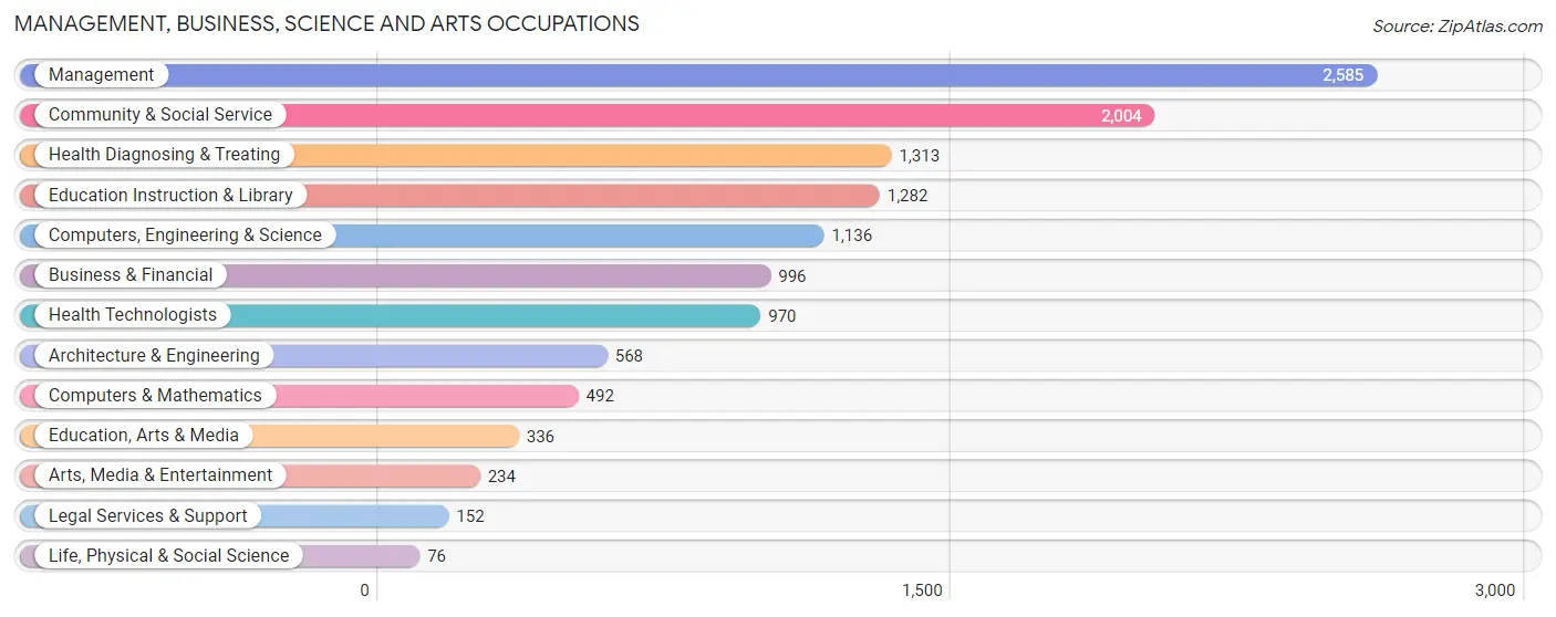 Management, Business, Science and Arts Occupations in Zip Code 17402