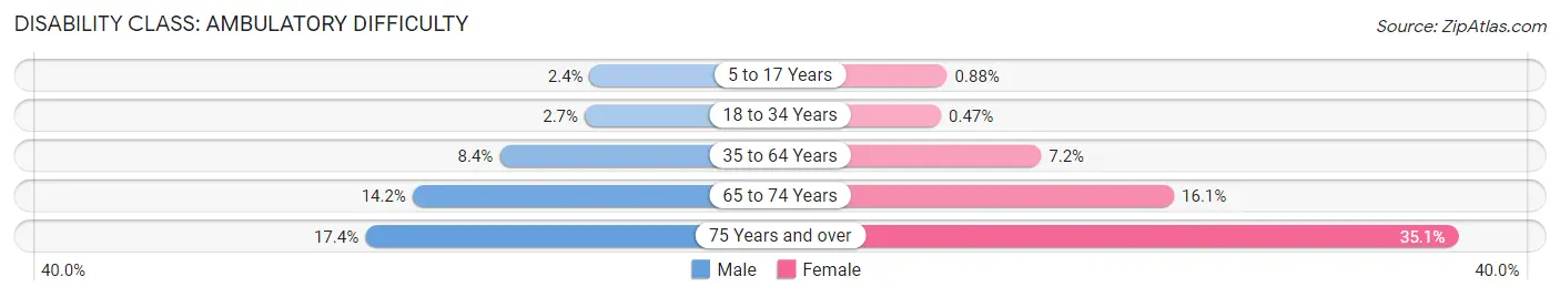 Disability in Zip Code 17403: <span>Ambulatory Difficulty</span>