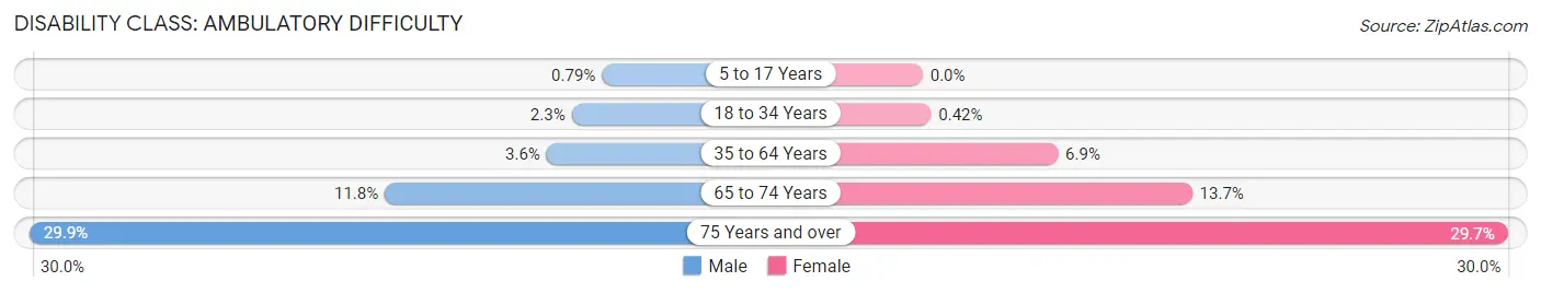 Disability in Zip Code 17404: <span>Ambulatory Difficulty</span>