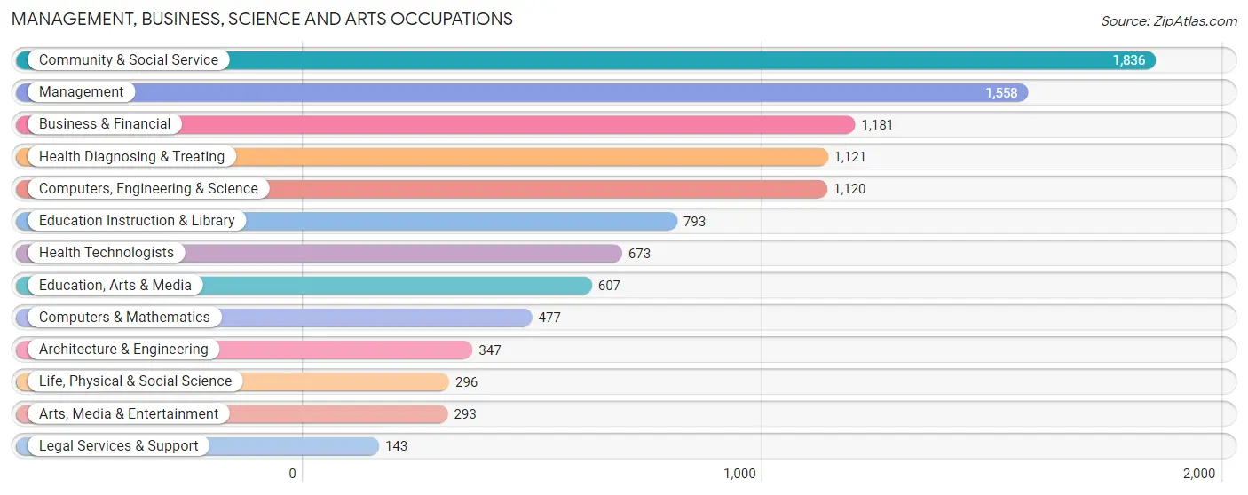 Management, Business, Science and Arts Occupations in Zip Code 17404