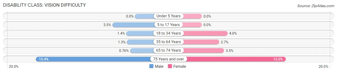 Disability in Zip Code 17404: <span>Vision Difficulty</span>