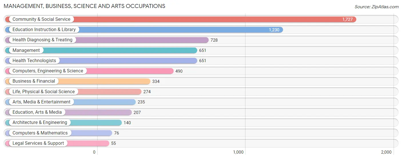 Management, Business, Science and Arts Occupations in Zip Code 17837