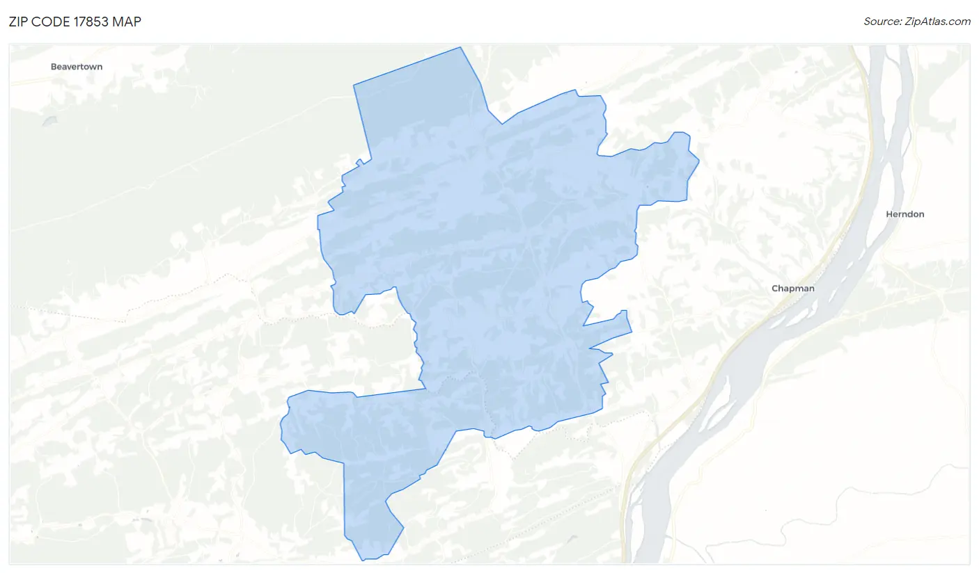 Zip Code 17853 Map