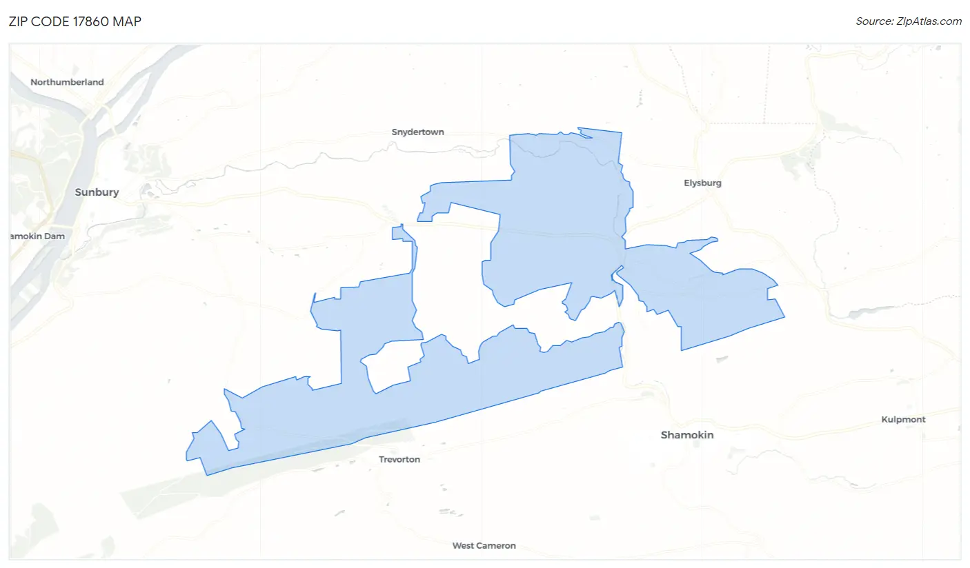 Zip Code 17860 Map