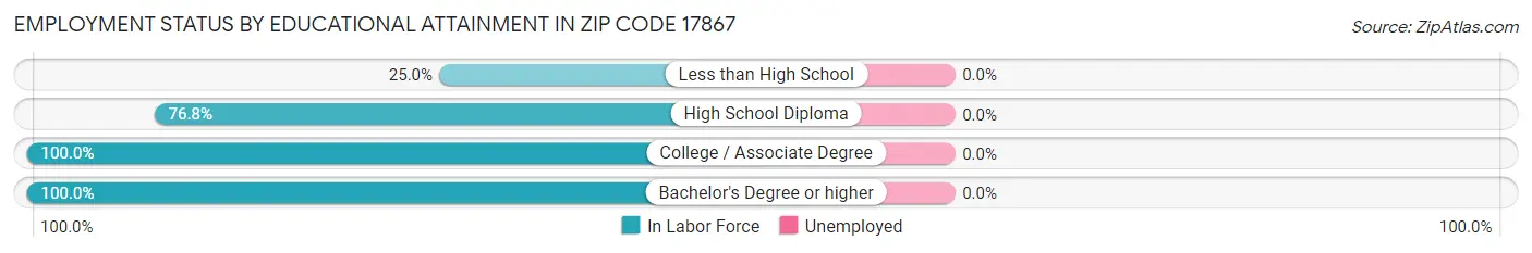 Employment Status by Educational Attainment in Zip Code 17867
