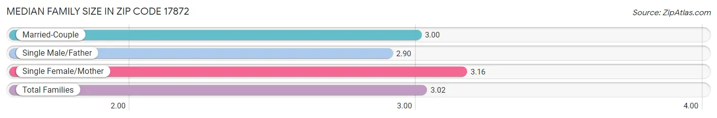 Median Family Size in Zip Code 17872