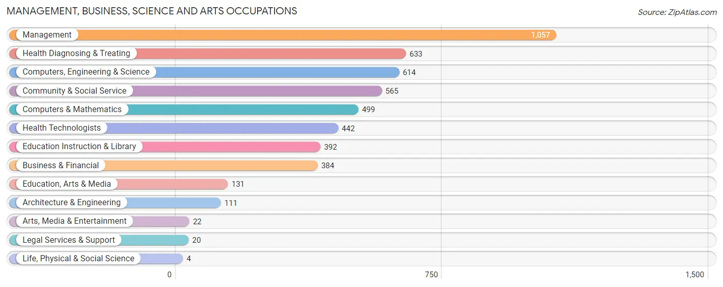 Management, Business, Science and Arts Occupations in Zip Code 18031