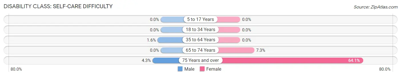 Disability in Zip Code 18031: <span>Self-Care Difficulty</span>