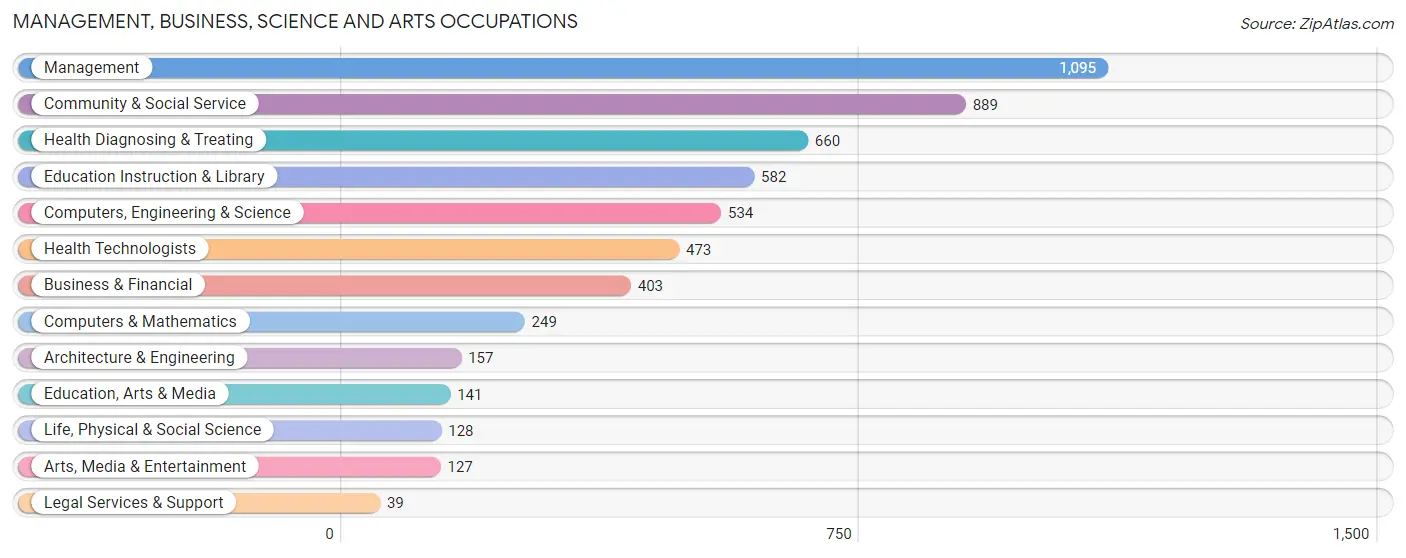 Management, Business, Science and Arts Occupations in Zip Code 18036