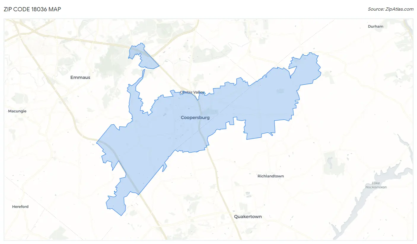 Zip Code 18036 Map