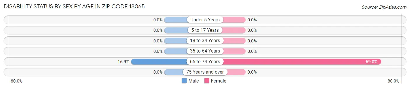 Disability Status by Sex by Age in Zip Code 18065