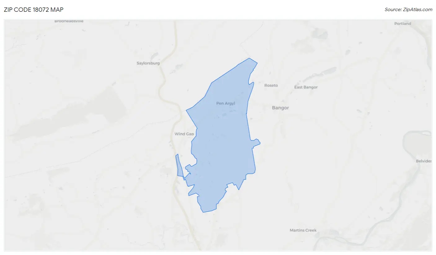 Zip Code 18072 Map