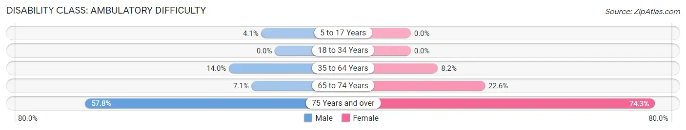 Disability in Zip Code 18101: <span>Ambulatory Difficulty</span>