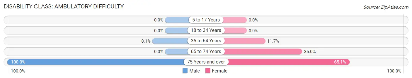 Disability in Zip Code 18211: <span>Ambulatory Difficulty</span>