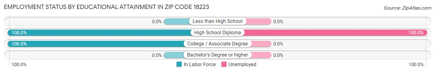 Employment Status by Educational Attainment in Zip Code 18223