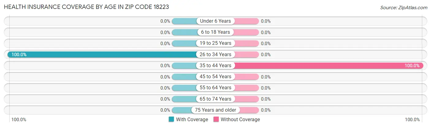 Health Insurance Coverage by Age in Zip Code 18223