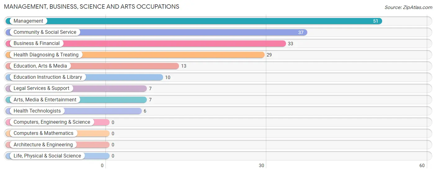 Management, Business, Science and Arts Occupations in Zip Code 18438