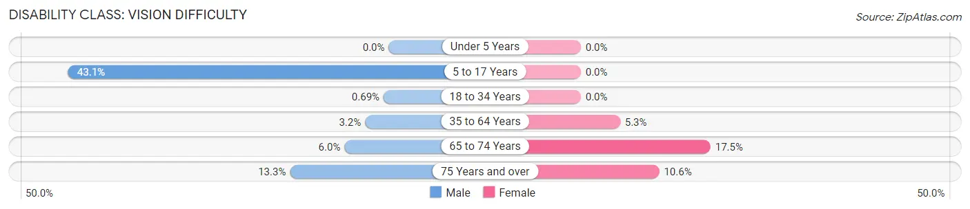 Disability in Zip Code 18701: <span>Vision Difficulty</span>