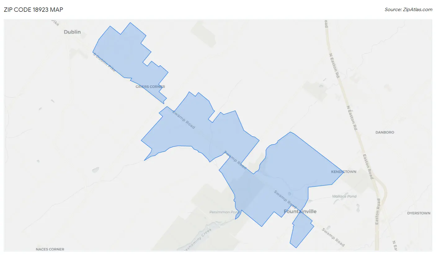 Zip Code 18923 Map