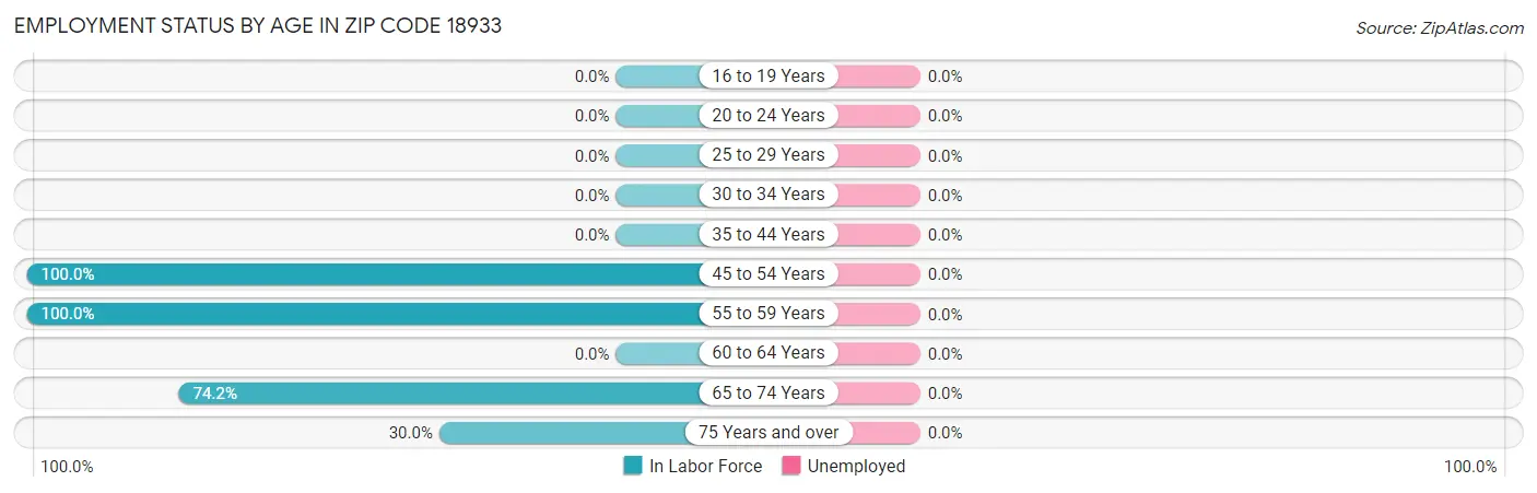 Employment Status by Age in Zip Code 18933