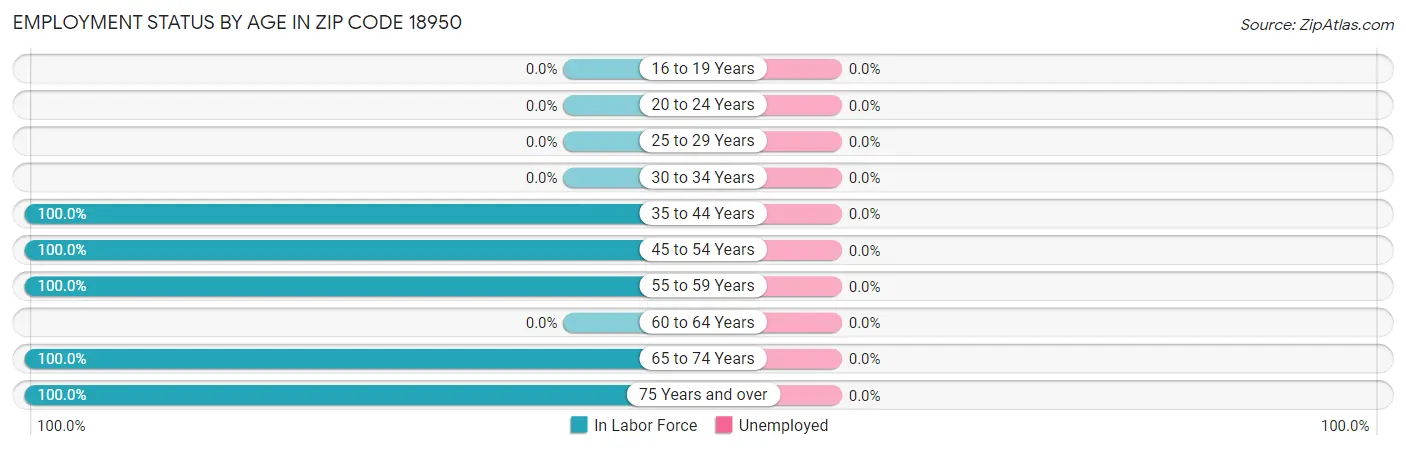 Employment Status by Age in Zip Code 18950