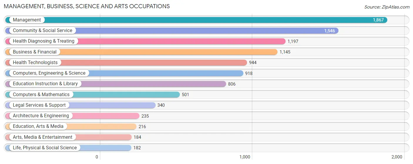 Management, Business, Science and Arts Occupations in Zip Code 19006