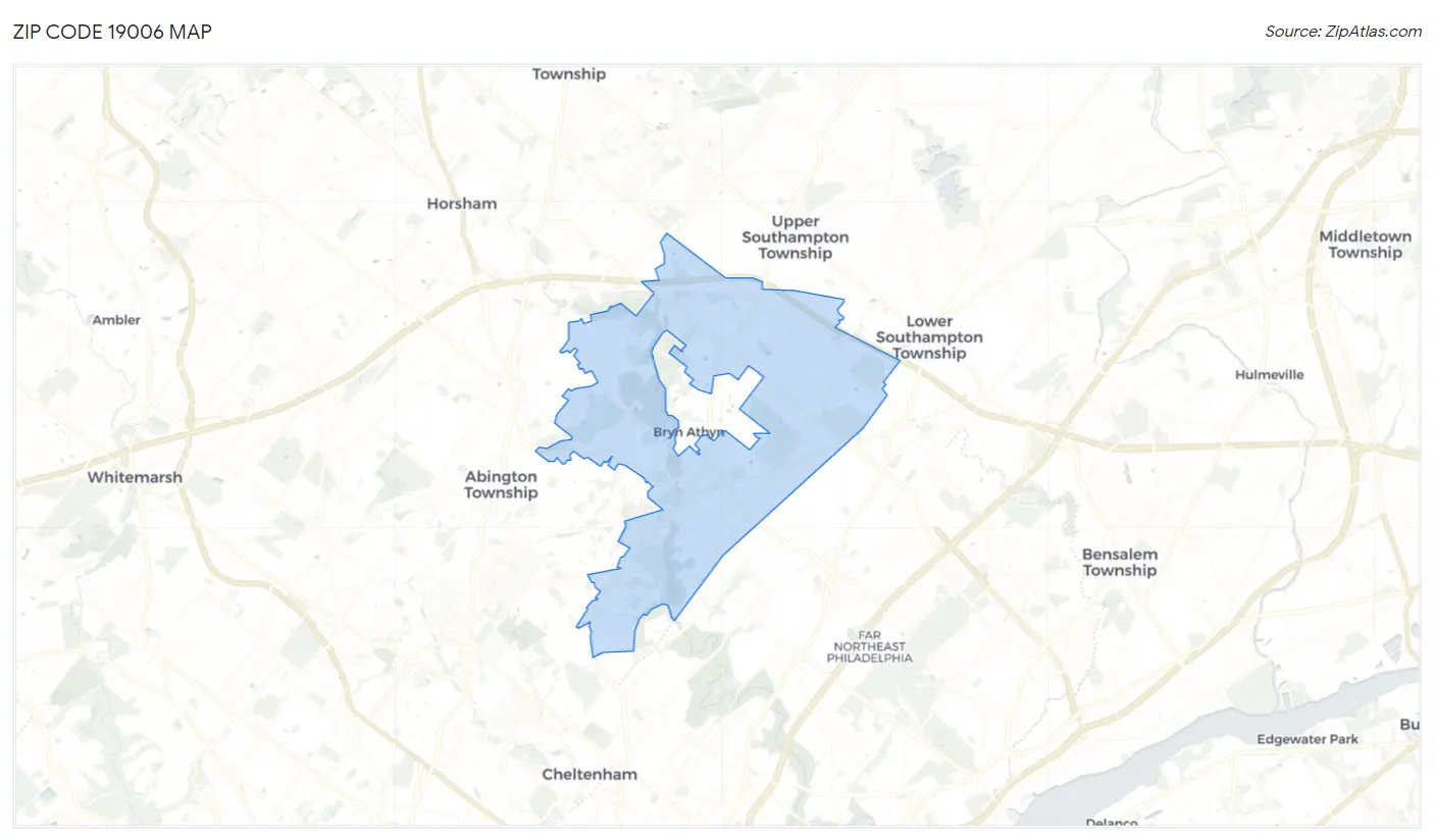 Zip Code 19006 Map