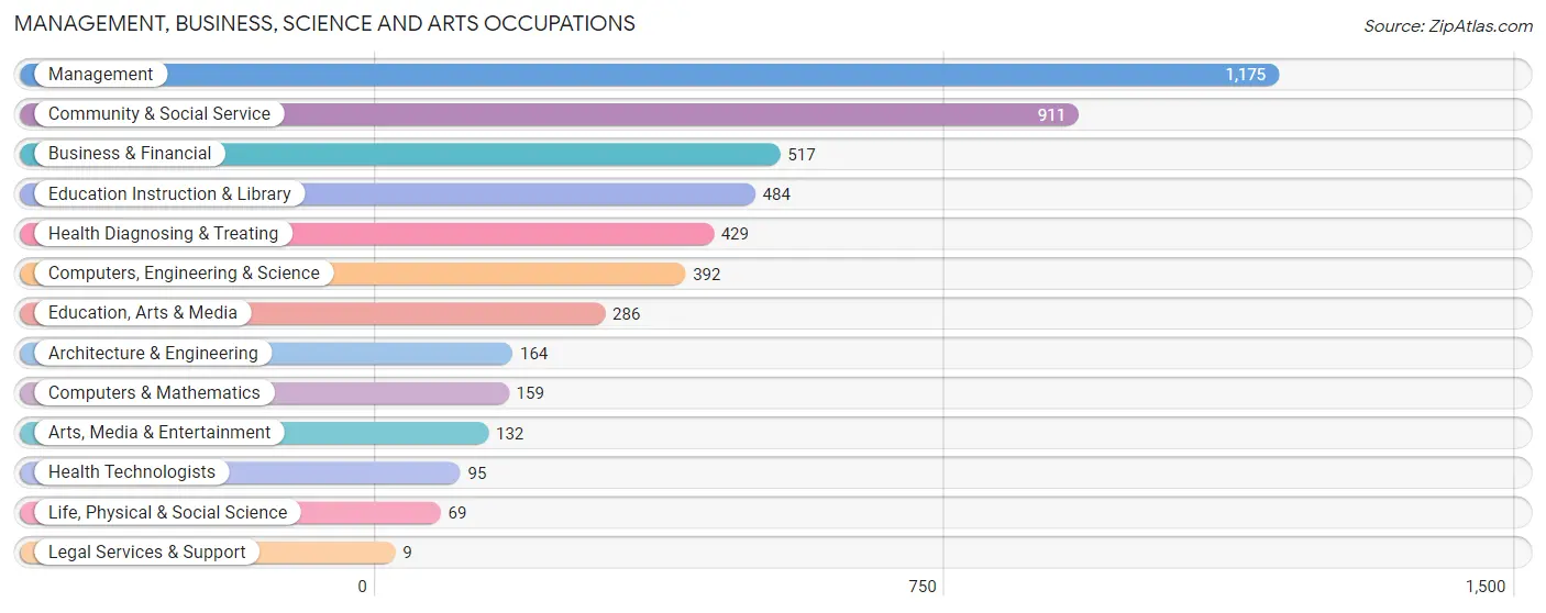 Management, Business, Science and Arts Occupations in Zip Code 19013