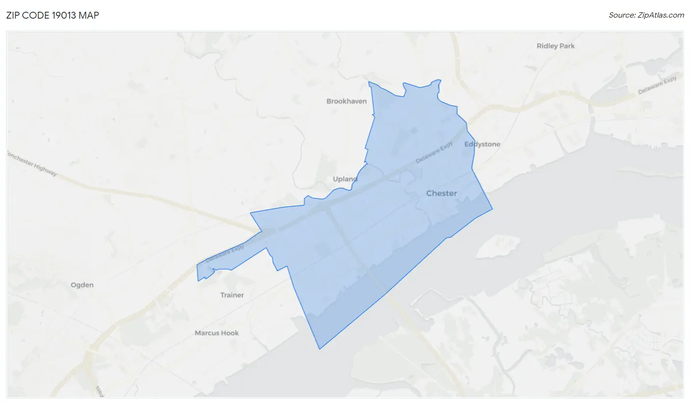 Zip Code 19013 Map