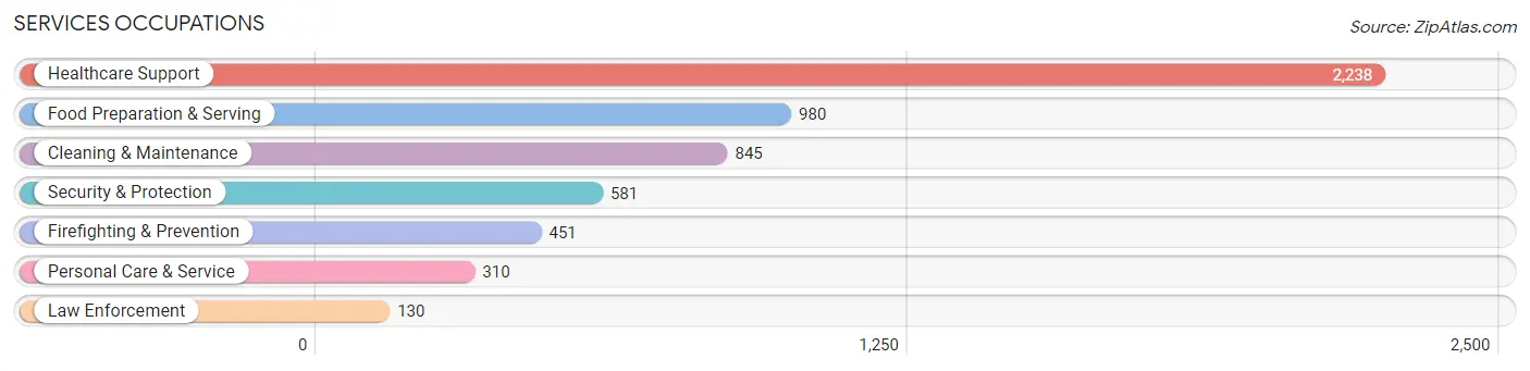 Services Occupations in Zip Code 19013