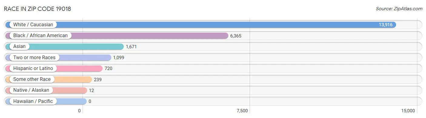 Race in Zip Code 19018