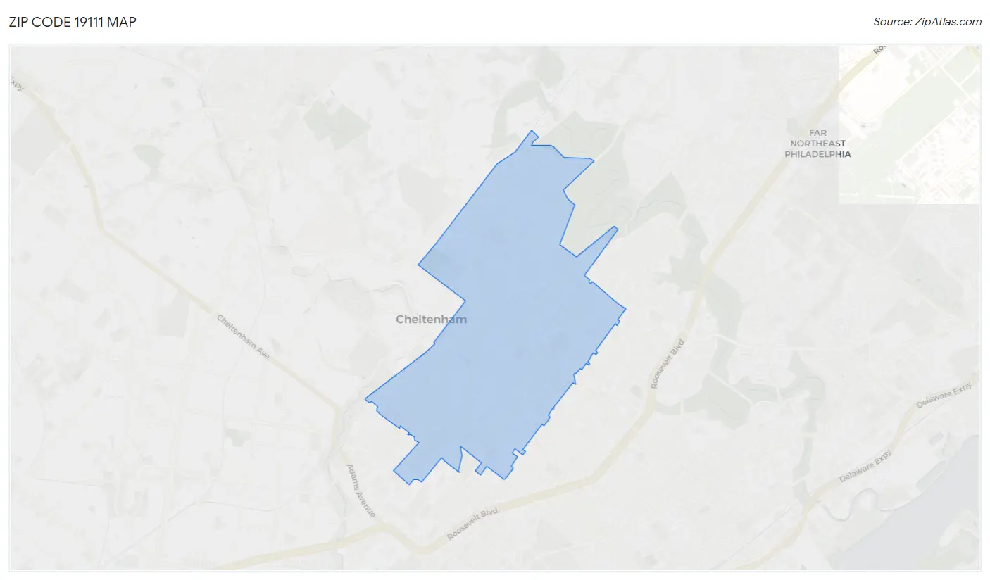 Zip Code 19111 Map