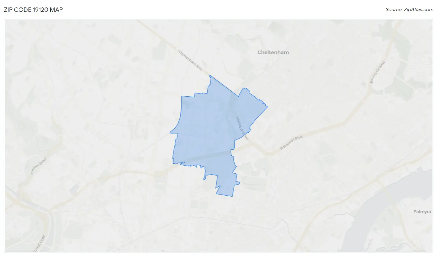 Zip Code 19120 Map