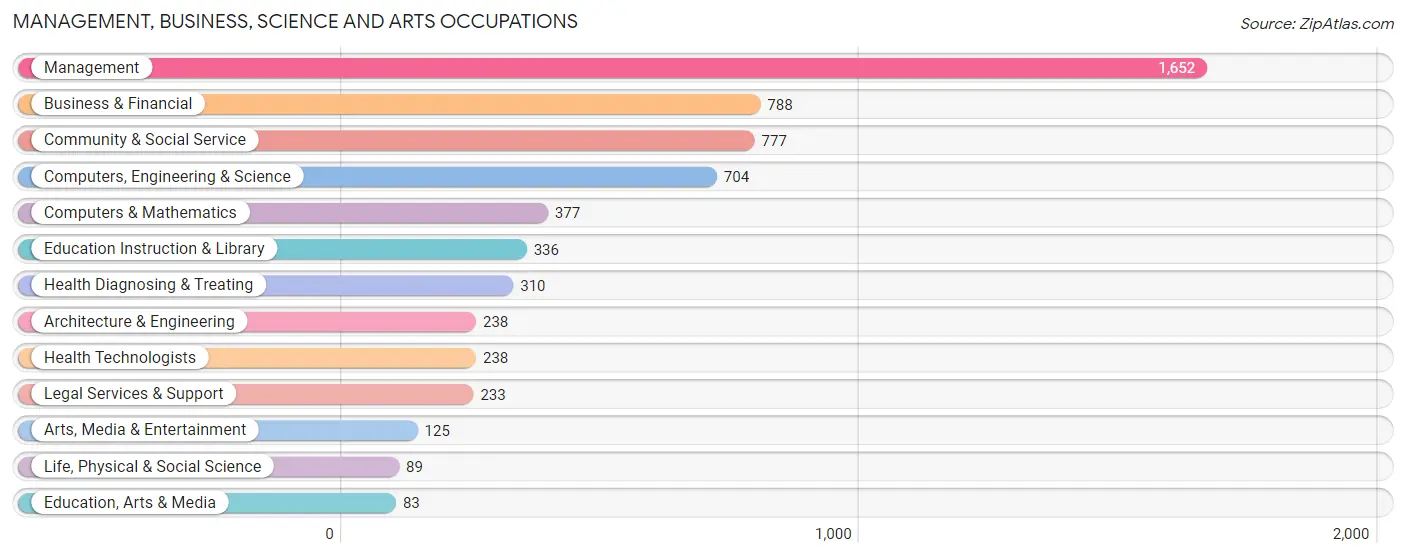 Management, Business, Science and Arts Occupations in Zip Code 19312