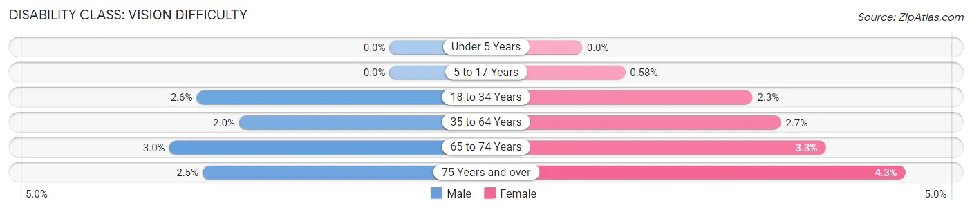 Disability in Zip Code 19320: <span>Vision Difficulty</span>