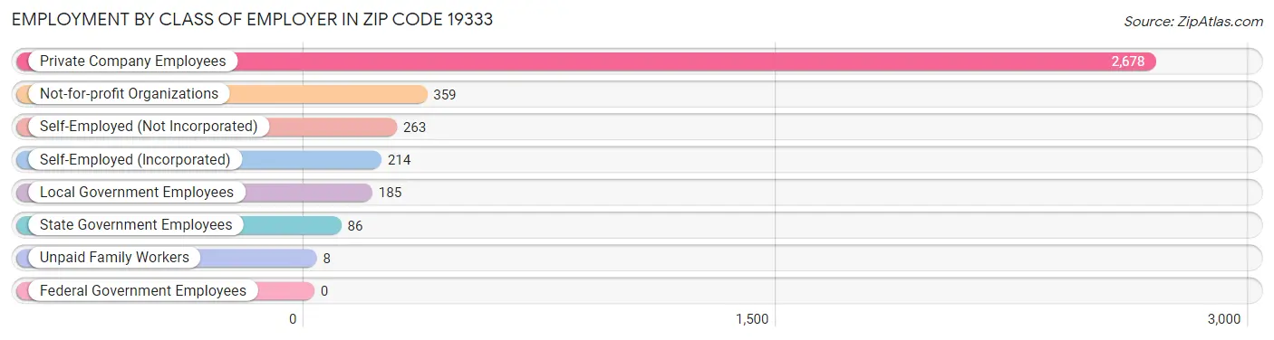 Employment by Class of Employer in Zip Code 19333