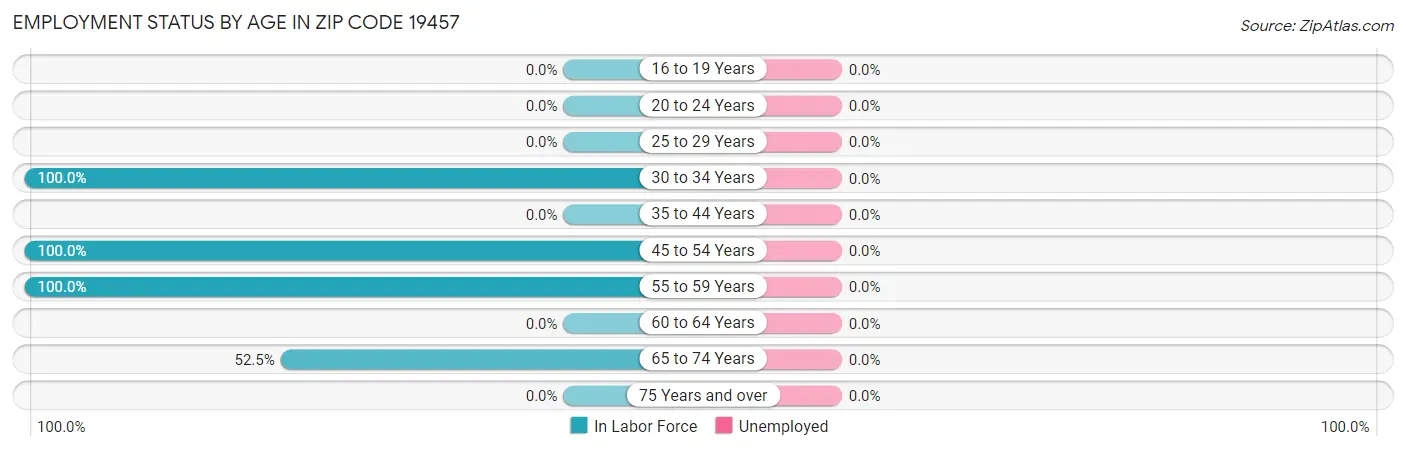 Employment Status by Age in Zip Code 19457