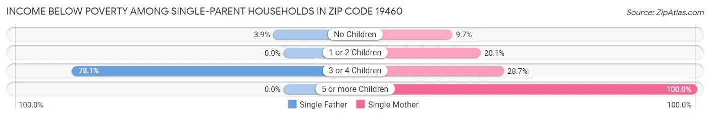 Income Below Poverty Among Single-Parent Households in Zip Code 19460