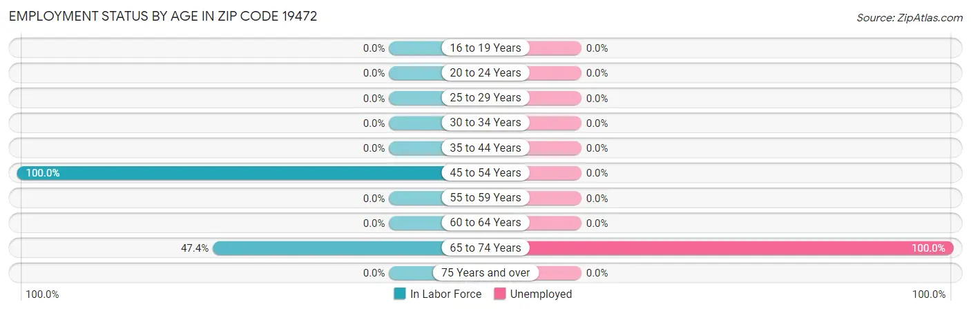 Employment Status by Age in Zip Code 19472