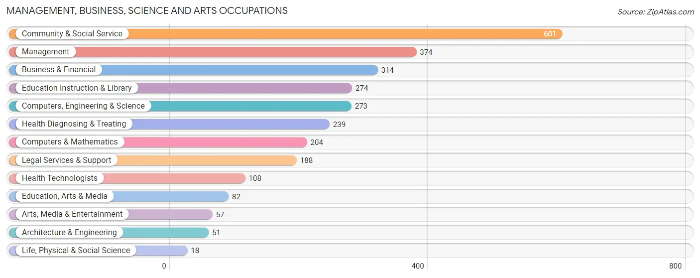 Management, Business, Science and Arts Occupations in Zip Code 19510