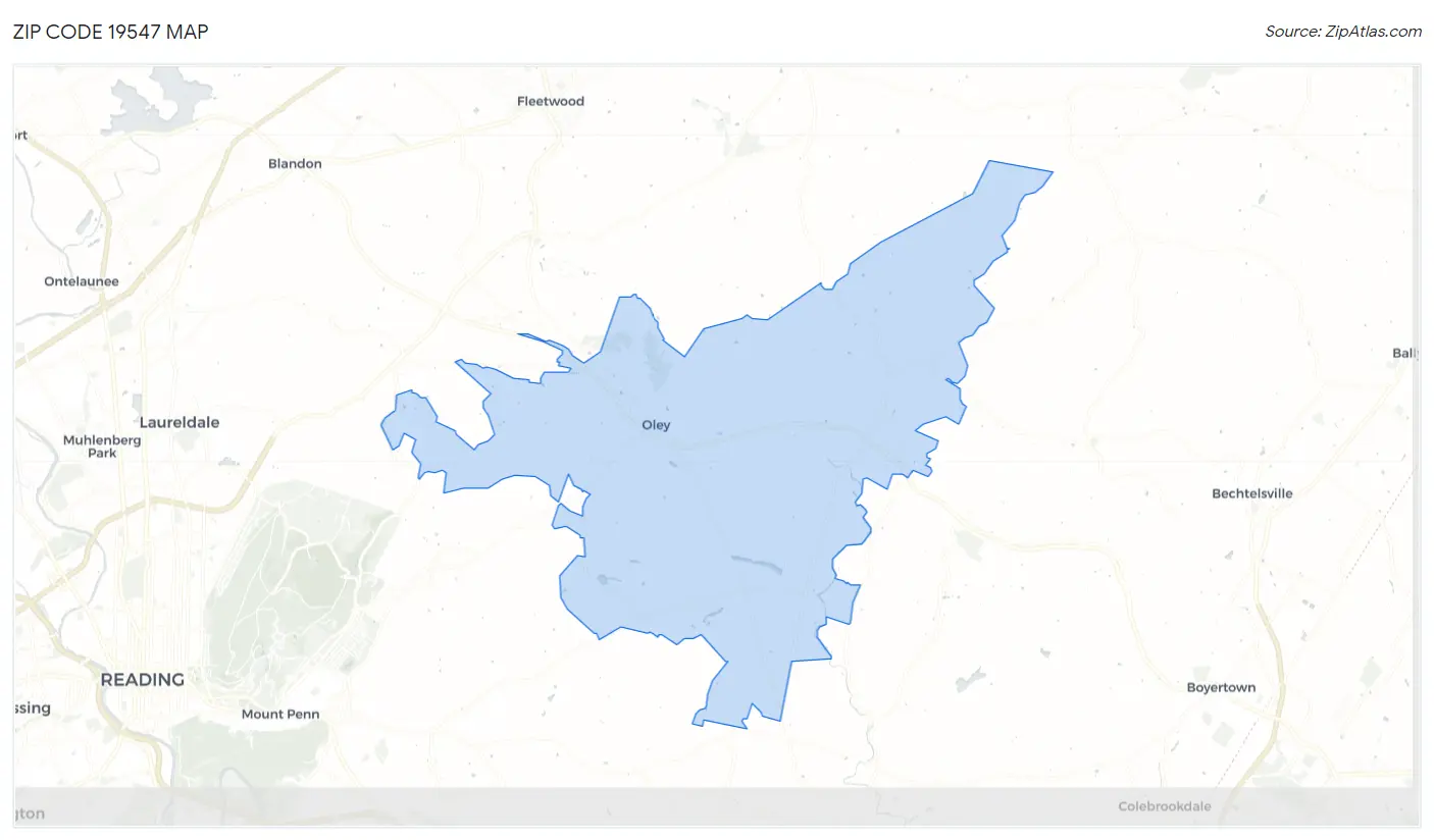 Zip Code 19547 Map