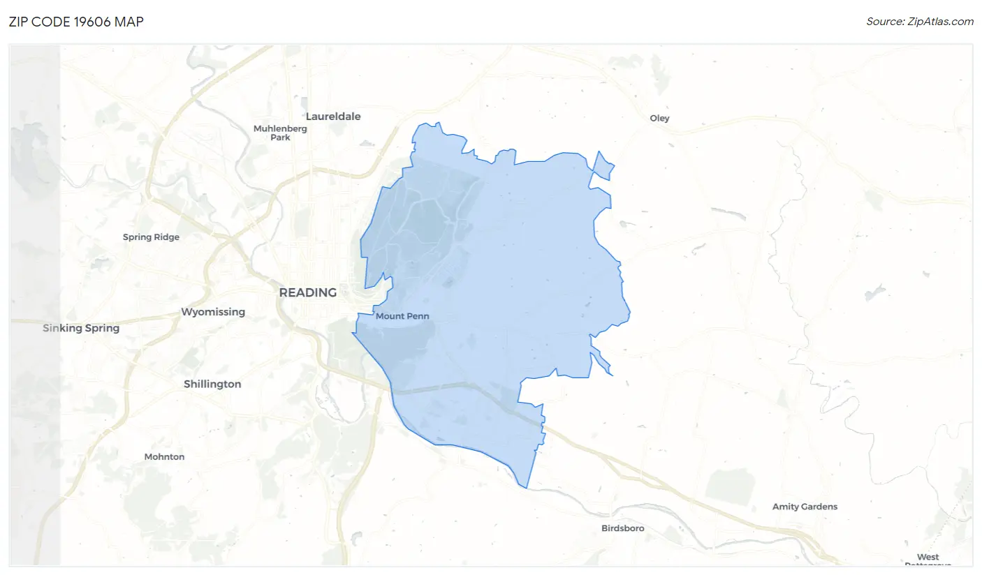 Zip Code 19606 Map