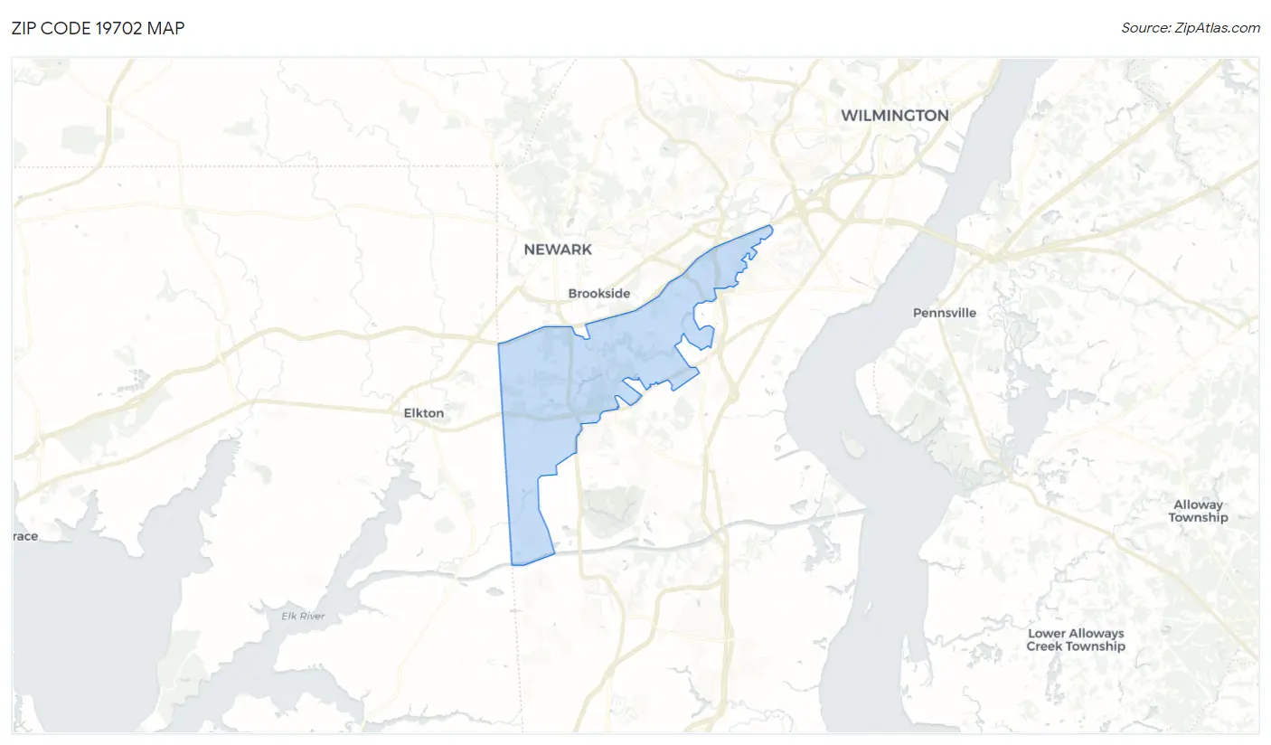 Zip Code 19702 Map