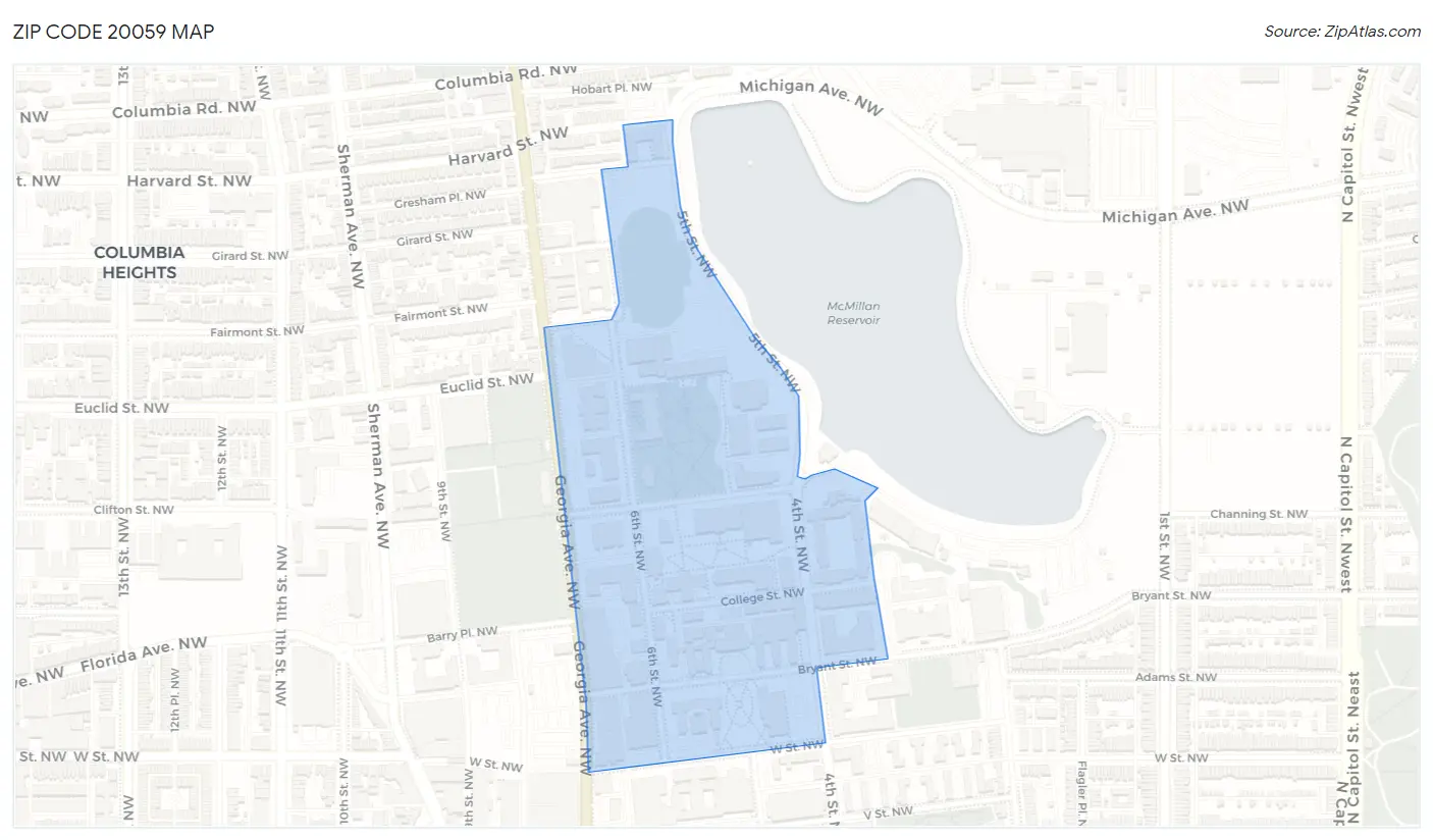 Zip Code 20059 Map