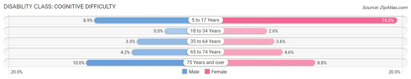 Disability in Zip Code 20106: <span>Cognitive Difficulty</span>