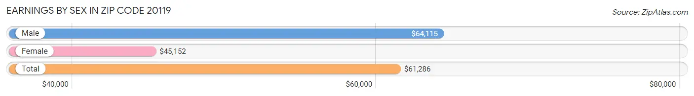 Earnings by Sex in Zip Code 20119